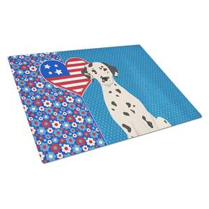 Planche à découper en verre trempé de grande taille au design dalmatien américain des États-Unis Planche de service de cuisine décorative pour assiettes - Product Image 1