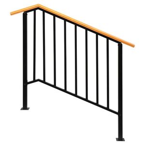 Matte Black 3-Level Outdoor Iron Handrail Assistive Devices for Stairs & Porches - Product Image 1