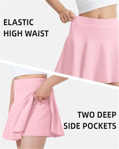 Falda pantalón para niñas pequeñas, con pantalones cortos, para tenis, golf, uniforme escolar - Product Image 3