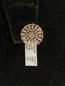 Luxury 14K Gold Women's Diamond Engagement <b>Ring</b> with Round Floral Cluster Cocktail Design for Wedding & Party Wear - Product Image 4