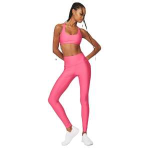 Conjunto de Leggings y Sujetador Deportivo para Mujer de Calidad Premium, Cintura Elástica, Ajuste Ceñido, Forro Polar, Spandex/Poliéster, 2 Piezas, Color Sólido - Product Image 1
