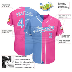 Maillot de baseball d'été à col en V et manches courtes brodé - Personnalisé rose bicolore jaune noir sublimation uni vente en gros - Product Image 6