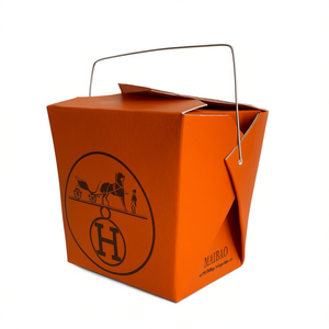 กล่องอาหารแบบนำกลับบ้านจากโรงงานเวียดนาม ผลิตจากกระดาษคราฟท์รักษ์โลก พร้อมหูหิ้ว สำหรับใส่ก๋วยเตี๋ยว ข้าว และอาหารกลางวันแบบใช้แล้วทิ้ง พิมพ์ลายได้ตามต้องการ ได้มาตรฐานสำหรับอาหาร - Product Image 2