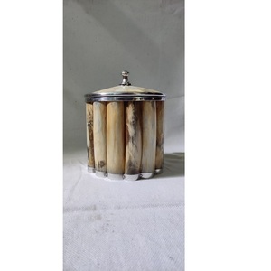 Seau à glace en corne naturelle pour champagne, bière, vin, fût de refroidissement en corne de vache pour seau à glace en acier pour la maison et les restaurants - Product Image 1