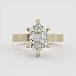Bagues de fiançailles solitaires en diamant de laboratoire taille duchesse allongée 2 carats, sertis à griffes de 3 mm, bijoux fins en or massif 14k 18k, vente en gros - Product Image 6