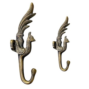 Porte-manteau mural en métal robuste à double crochet, support de rangement en fer à forte capacité de charge pour manteaux, chapeaux et serviettes - Product Image 3