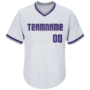 Camiseta de Béisbol Blanca Personalizada con Cuello en V para Hombre, Manga Corta, Nombre del Equipo Impreso, Malla de Poliéster, Absorbe la Humedad - Product Image 1
