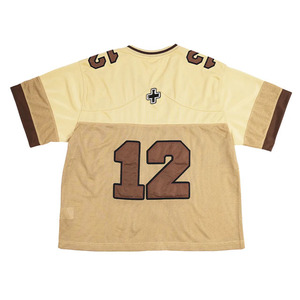 Maillot de hockey sur glace pour homme, col rond, manches courtes, numéro 12, marron beige, polyester, coupe décontractée, toutes saisons, vêtements de sport - Product Image 3
