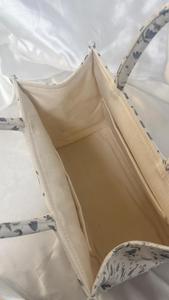 White Solid <b>Foldable</b> Mini Cotton Tote <b>Bag</b> with Shoulder Handle-Sunder Devi - Product Image 6