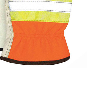 Reinforced Hi Vis Leather Workwear <b>Gloves</b> with Safety Cuff Comfortable Reflective Design for Industrial Use <b>Drivers</b> & Gardeners - Product Image 6