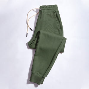 Pantalones Deportivos Verde Oliva para Hombre, Cintura Elástica con Cordón, Estilo Casual, Bolsillos Laterales, Algodón de Peso Medio, Ropa de Otoño - Product Image 3