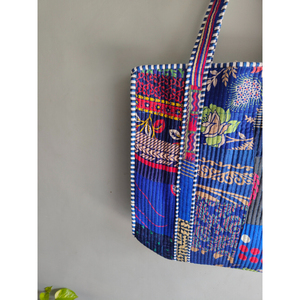 Sac fourre-tout matelassé en coton imprimé tigre, sac à bandoulière rayé, sac de shopping décontracté - Product Image 4