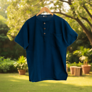 Kurta bleu foncé 100% coton - Product Image 3