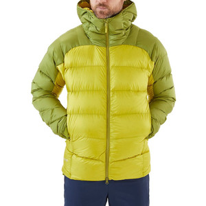 Men's Hooded Color Blocking Down <b>Puffer</b> <b>Jacket</b> Windproof Winter Casual Zipper Closure Regular Fit Green <b>Yellow</b> - Product Image 1
