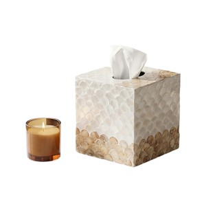 Funda para Caja de Pañuelos Hecha a Mano con Madreperla, Tendencia de Moda para el Hogar - Product Image 3