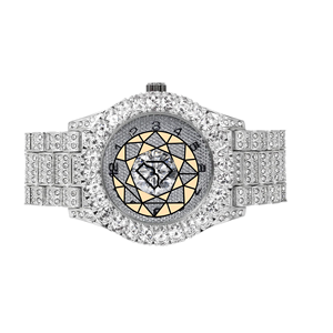 Reloj de Lujo Personalizado con Incrustaciones de Diamantes de Imitación para Hombre, Estilo Hip Hop, de Acero Inoxidable, con Cuarzo Moissanite, 46 mm, Ecológico, para Regalo - Product Image 6