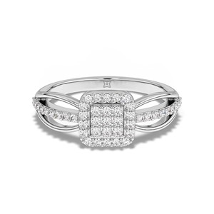 Anillo de Diamantes Naturales Redondos Brillantes en Oro Blanco Sólido de 10K, 14K, 18K, Elegante Anillo de Diamantes Minimalista, Joyería Fina, Regalo para Mujer - Product Image 2