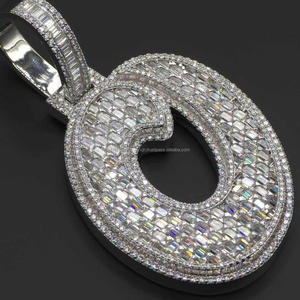 Custom Letter G Pendant with VVS Moissanite Diamond 925 Sterling <b>Silver</b> Iced Out <b>Initial</b> Hip Hop <b>Necklace</b> for Men and Women - Product Image 1