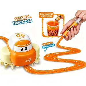 Coche de juguete Slime Track con pistola de jalea, vehículo de pista naranja, coche sensorial de gateo, juguete antiestrés para niños - Product Image 1