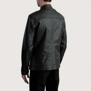 OEM Custom Ray Cutler <b>Brown</b> <b>Leather</b> Bomber <b>Jacket</b> Waterproof Winter Stand Collar Streetwear Zipper Closure Cotton Lining <b>Men</b> - Product Image 2