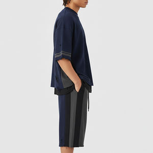 ชุดเซ็ตเสื้อยืดและกางเกงขาสั้นสองชิ้น Terzo Sports Unisex Streetwear สีกรมท่า ผลิตจากโพลีเอสเตอร์ คอกลม ทรงปกติ พิมพ์ลายโลโก้ด้านหน้า เหมาะสำหรับฤดูร้อน - Product Image 6