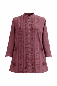 Camisa de Viscosa Bordada para Mujer, Ropa de Playa Informal de Manga Larga, Fabricante - Product Image 3