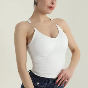 Camiseta sin mangas de diseño de moda para mujer, chaleco con logo personalizado único, patrón sólido, talla grande, informal, transpirable, camiseta sin mangas para mujer de talla grande - Product Image 1