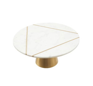 Premium Quality <b>Marble</b> <b>Cake</b> <b>Stand</b> With Brass Base White Stone Dessert Snack <b>Cake</b> <b>Marble</b> <b>Stand</b> Holder for Restaurant Hotel Used - Product Image 1