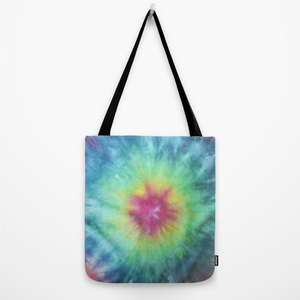 Sac fourre-tout à motif tie-dye, taille moyenne, poignée longue, sac de shopping pour usage quotidien, matériau textile - Product Image 3