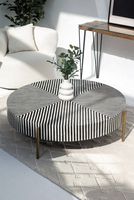 Table basse de luxe écologique moderne en os indien incrusté, faite à la main, pour la décoration intérieure haut de gamme