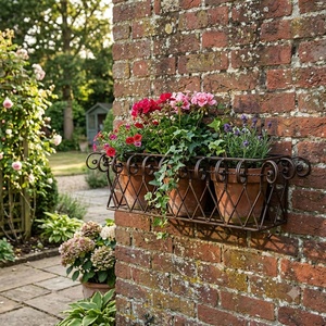 <b>Vintage</b> Square Wrought Iron 3-Tier 3-Pot Bicycle <b>Plant</b> <b>Stand</b> Flower Pot Holder Indoor Outdoor Decorative Garden Planter Rack - Product Image 4