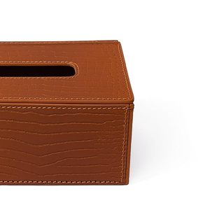 Boîte à mouchoirs en cuir de crocodile artisanale, boîte à mouchoirs de luxe pour la maison, le bureau, la salle de bain, la cuisine, boîte à mouchoirs en cuir - Product Image 3