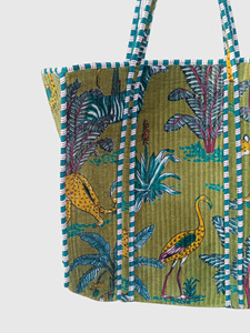 Bohemian Cotton Tote Bag With <b>Leopard</b> <b>Print</b> Embroidery Open Top Design For Summer Beach Use - Product Image 5