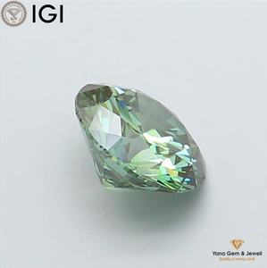Diamant de laboratoire cultivé CVD de 1,50 carat, de couleur vert vif fantaisie, de clarté VS2, de taille ronde de 7,23 mm, certifié IGI, pour collier solitaire - Product Image 4