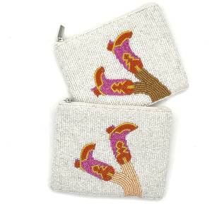 กระเป๋าใส่เหรียญลูกปัดทำมือ TIMELESS CRAFT ดีไซน์สำหรับสุภาพสตรี ปักลายด้วยลูกปัดเม็ดเล็ก  กระเป๋าใส่เหรียญลูกปัดแบบกำหนดเองได้ Uttar - Product Image 1