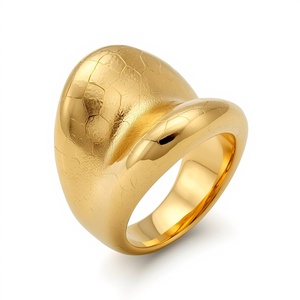 Chunky Statement <b>Ring</b> Sterling <b>Silver</b> 925 Vermeil Gold 2 Micron Textured Open <b>Ring</b> for Women Custom Fine Jewelry OEM - Product Image 1