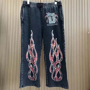 Conjunto de Sudadera con Capucha y Pantalones Deportivos para Niños, Diseño de Llamas Negras, Manga Larga, Estilo Urbano, con Bolsillos Laterales, para Otoño - Product Image 6