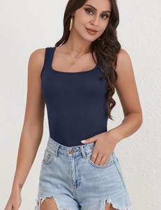 Camiseta sin Mangas Moderna para Mujer, Material Elástico Adaptativo, Textura Suave, Flujo de Aire, Silueta Relajada, Uso Diario, Fitness, OEM, ODM - Product Image 2