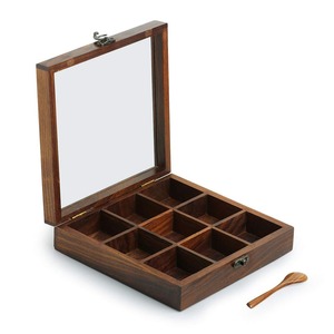 Ensemble de boîtes à épices en bois de haute qualité avec cuillère – Organisateur d'épices pour cuisine, hôtel et restaurant, fourniture directe d'usine - Product Image 2