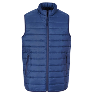 Chaleco Acolchado Ligero Impermeable Azul Marino para Hombre, Cuello Alto, Cierre de Cremallera, Chaleco de Otoño, ODM - Product Image 2