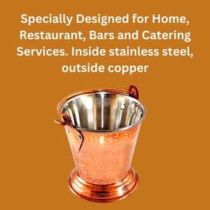 Commercial Kitchen Copper Serving <b>Bucket</b> High Quality 100% Food Grade Stainless Steel Eco-Sustainable Bowls Home Restaurants - Product Image 2