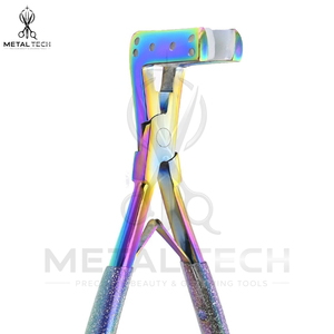 Pince à presser pour extensions capillaires multicolores, construction en acier inoxydable, mâchoires plates avec coussin en silicone, outil d'application de bandes adhésives pour salon - Product Image 3