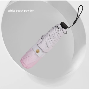 New Ultra-Light Fiber Sunshade Rain <b>Umbrella</b> Three-Fold Gradient 6K Ribs Black Rubber UV Dual-Use Logo Pencil <b>Umbrella</b> - Product Image 6