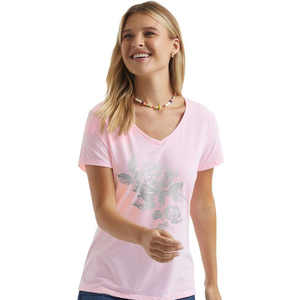 Camiseta Lisa de Cuello en V Rosa Claro, Unisex, de Algodón Suave, Informal, de Media Manga, para Uso Diario, Básica - Product Image 5