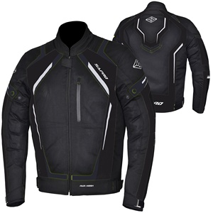 Blouson de moto d'été pour homme avec protections homologuées CE, doublure imperméable amovible et panneaux en maille respirante - Product Image 1