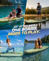 Planche de paddle gonflable ultra-large personnalisable de 35 pouces, stabilité accrue, 11'6, charge élevée 450 lbs, qualité professionnelle, vente en gros d'usine
