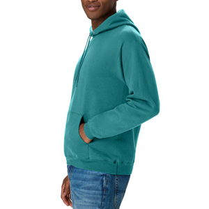 Sudadera con Capucha para Hombre, Color Verde Mar, Corte Regular, Felpa de Algodón, Estilo Casual para Otoño, con Bolsillo Delantero y Capucha con Cordón Ajustable - Product Image 5