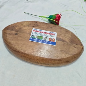 Plateau à fruits en bois de qualité supérieure 100% - Fabriqué à la main - Bois d'acacia poli - Nouvelle forme - Plat à riz - Vaisselle écologique - Plateau de service - Product Image 4
