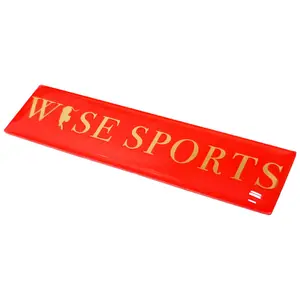 Premium Red 3D Epoxy Dome Emblem – Rectangle Resin Sticker with <b>Adhesive</b> for Durable Branding - Product Image 1