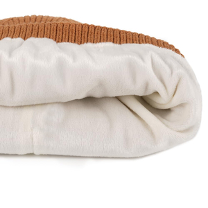 Gorro de Invierno de Lujo 2026 con Forro de Satén, Parche de Cuero Personalizado, Tono Tierra, Tejido de Punto, Forro de Seda Suave, Antifrizz, para Exteriores - Product Image 5